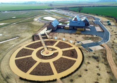Aerial photo of crematorium outside grounds