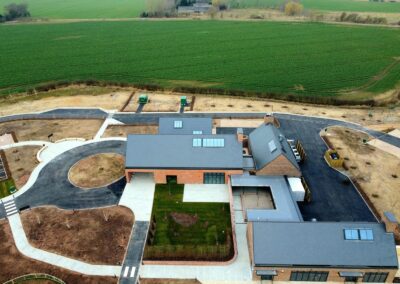 Aerial photo of crematorium buildings